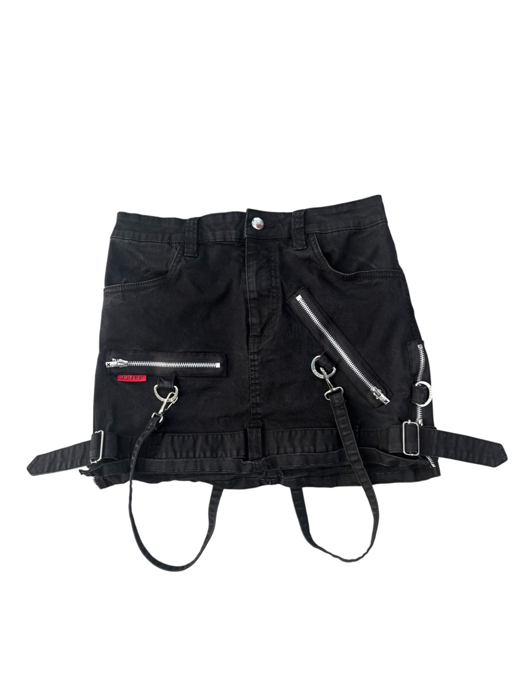 Tripp NYC Black Bondage Skirt Strap Utility Goth Grunge
